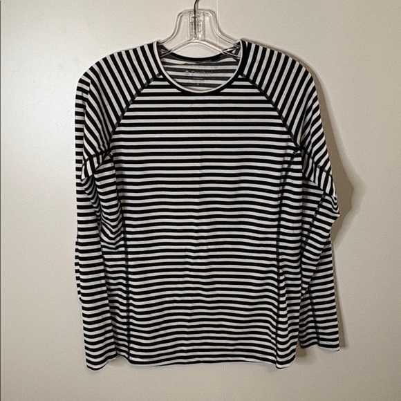 Coolibar Black and White Striped Activewear Top - Picture 1 of 3